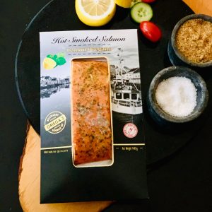 FROZEN HOT SMOKED ATLANTIC SALMON PORTION (LEMON OREGANO)